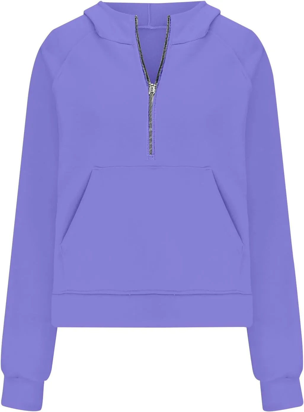 Womens Sweatshirt Half Zip Cropped Hoodie Pullover Fleece Quarter Zipper Sweatshirts 2025 Fashion Clothes Thumb Hole