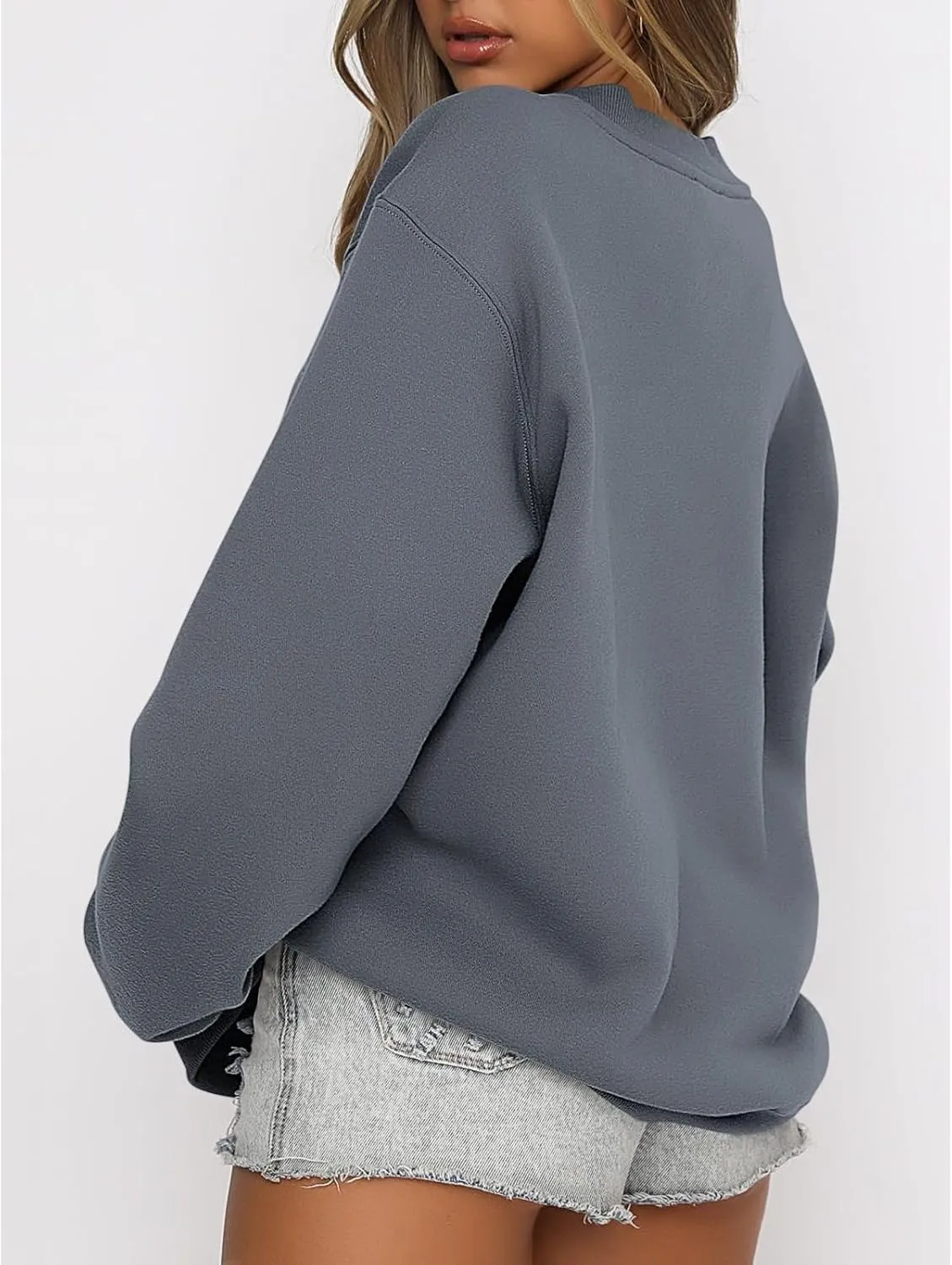 Women's Sweatshirts Hoodies Crewneck Oversized Fleece Pullover Sweaters Cute Top Y2K Teen Girls Preppy Clothes 2024