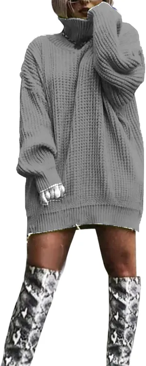 Womens Turtleneck Oversized Sweaters Fall Fashion Cable Knitted Pullover Tops Casual Comfy Loose Long Sleeve Sweaters