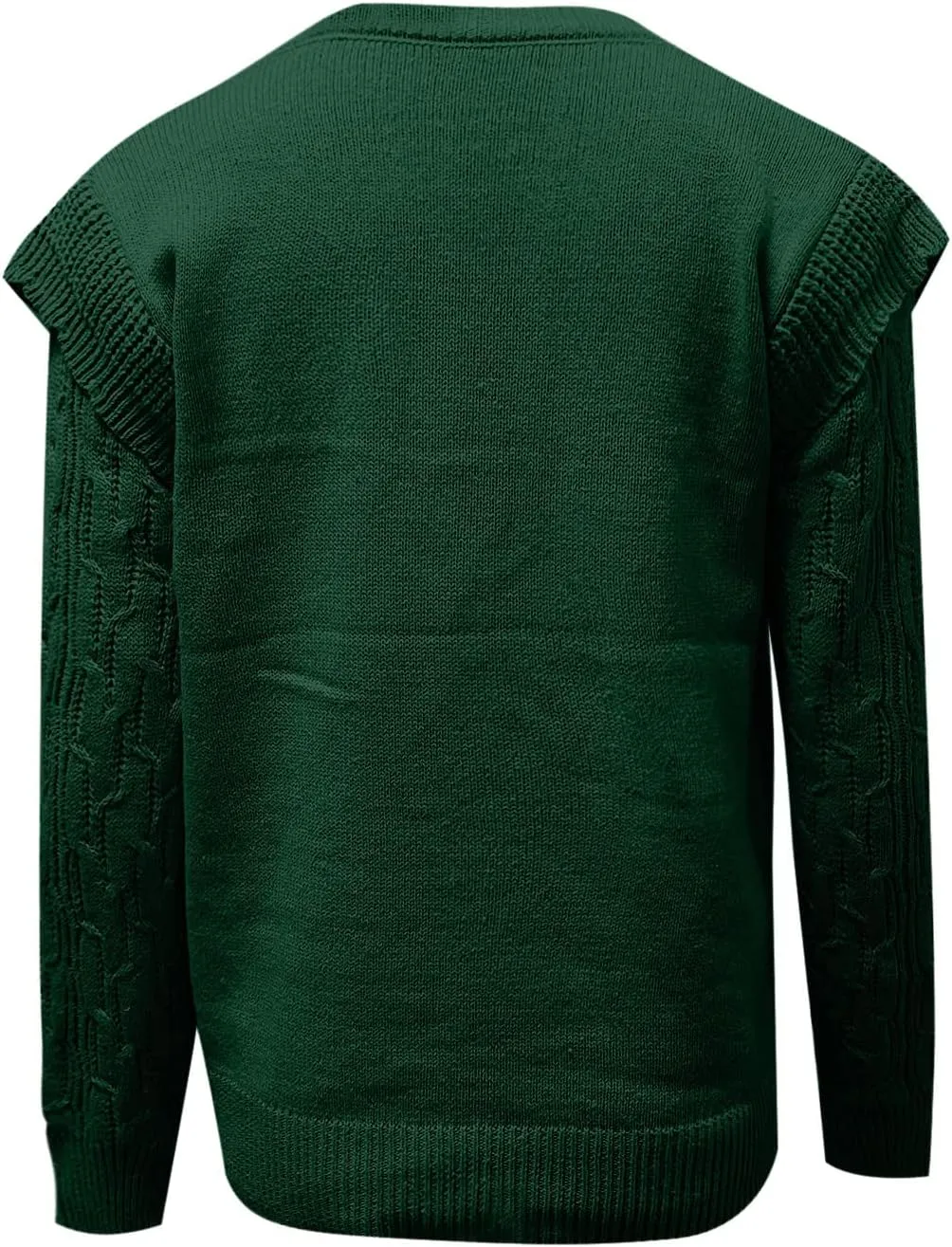 Womens Turtleneck Oversized Sweaters Ruffled Long Sleeve Pullover Loose Chunky Knit Jumper Sweater Casual Knitwear