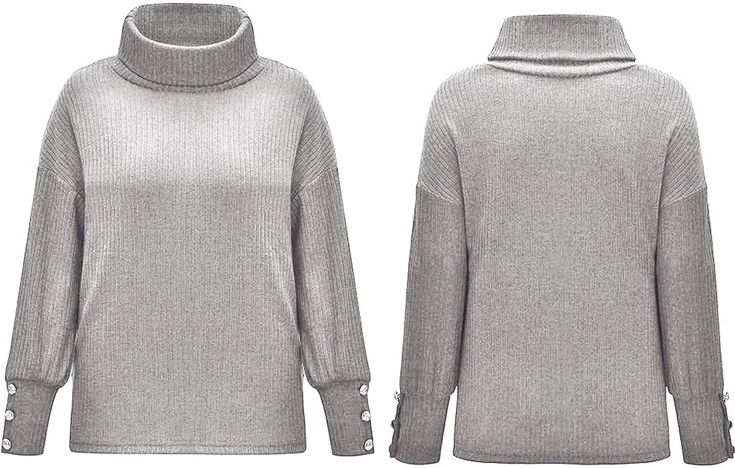 Women's Turtleneck Sweaters Chunky Oversized Pullover Cowl Neck Long Sleeve Trendy Winter Slouchy Loose Knit Sweaters