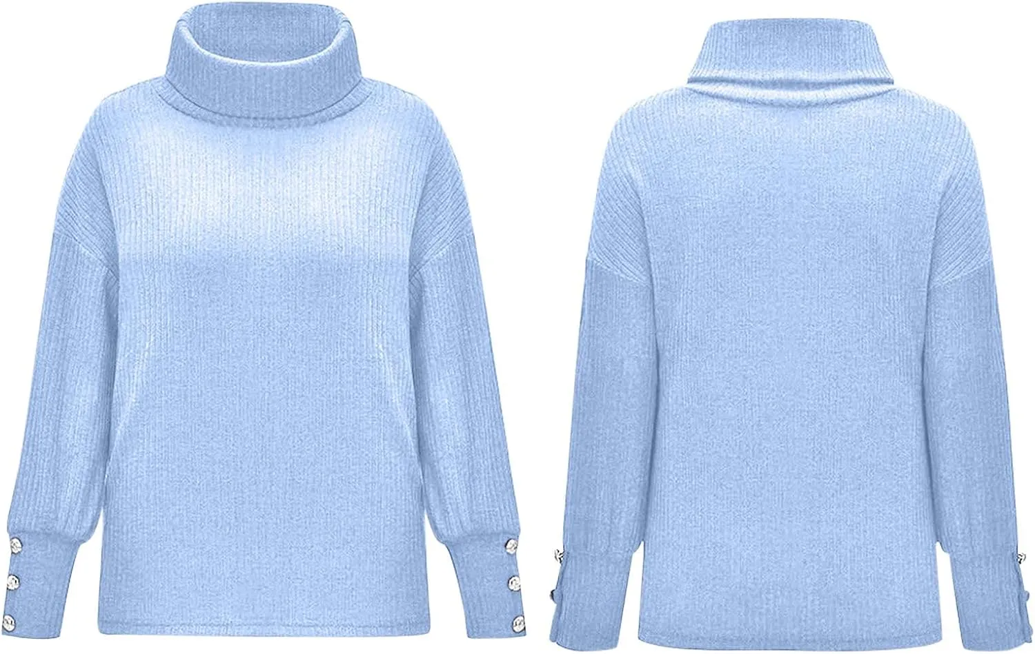 Womens Turtleneck Sweaters Long Sleeve Solid Color Sweater Fashion Sweaters 2024 Trendy Chunky Knit Sweater Blouse