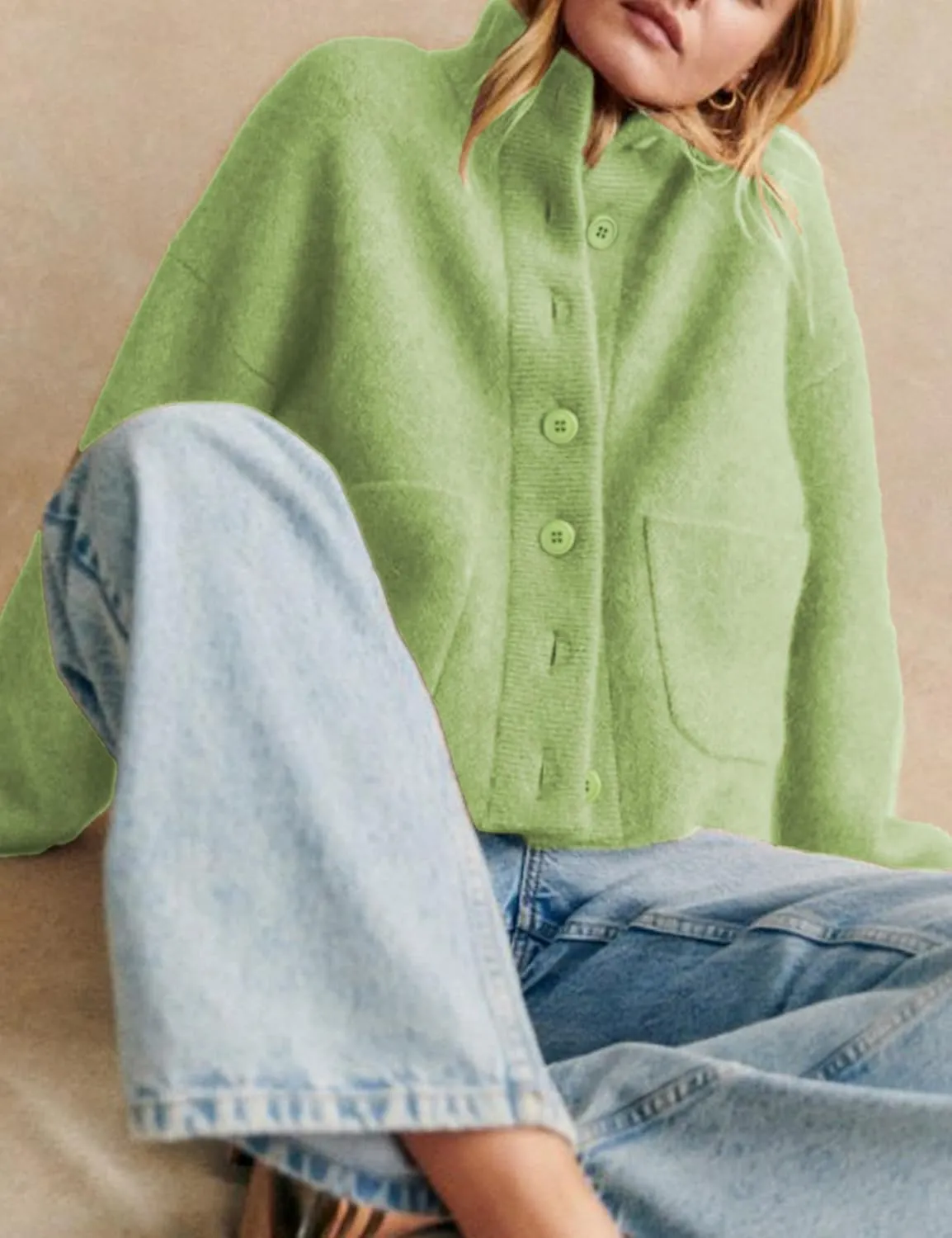Womens Wool Blend Knit Cardigan Sweaters Long Sleeve Button Down Trendy Sweater Jackets Outwear