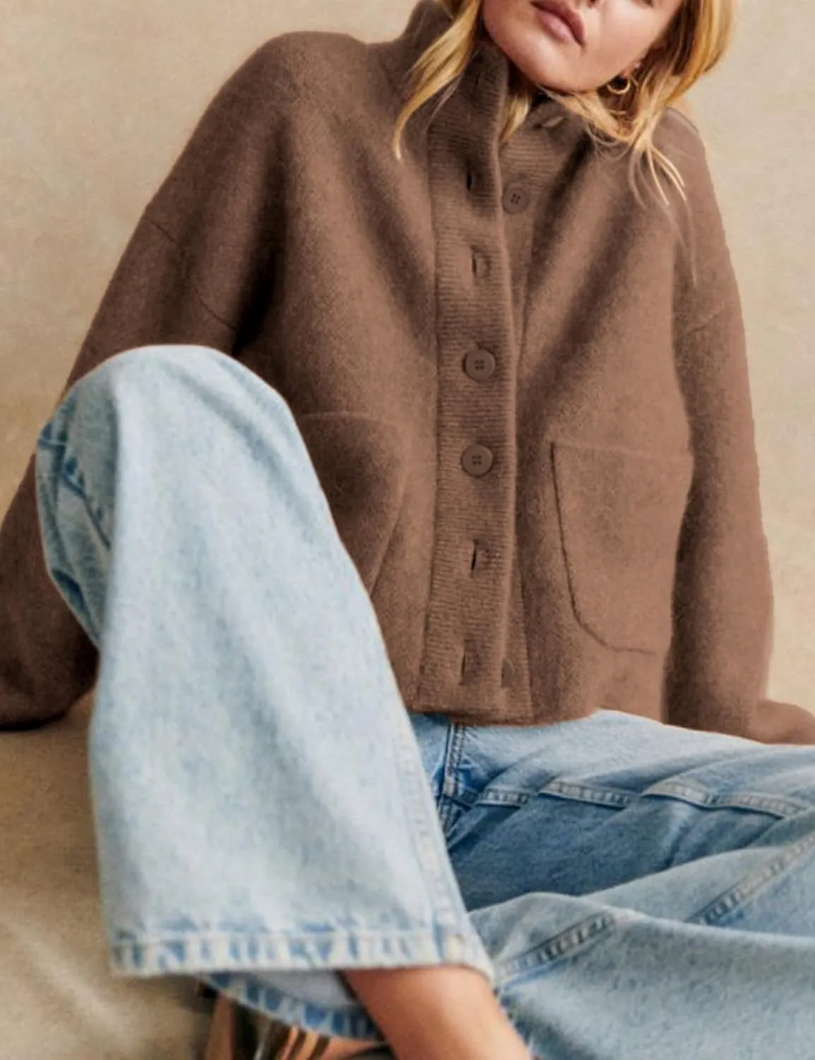 Womens Wool Blend Knit Cardigan Sweaters Long Sleeve Button Down Trendy Sweater Jackets Outwear