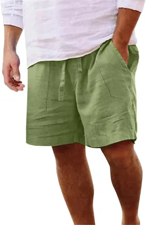 Workout Shorts for Men Sports Shorts Beach Shorts Casual Cotton Linen Shorts Men's Flat Front Shorts Shirts for
