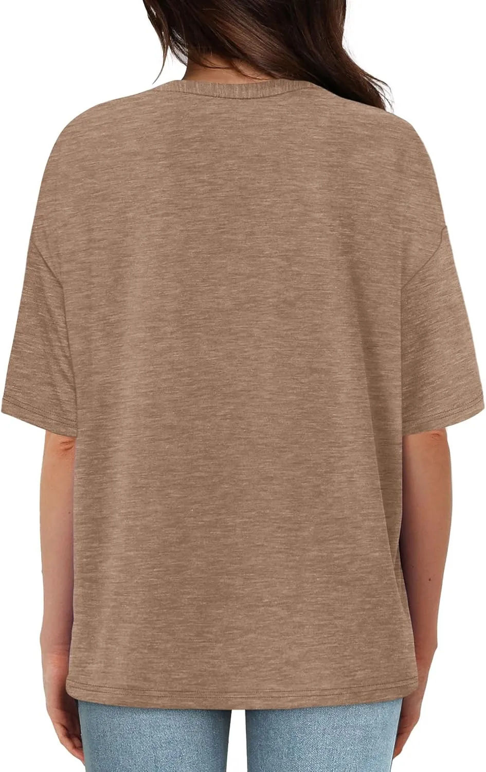 XIEERDUO Oversized T Shirts for Women Summer Short Sleeve Tops Loose Scook Neck