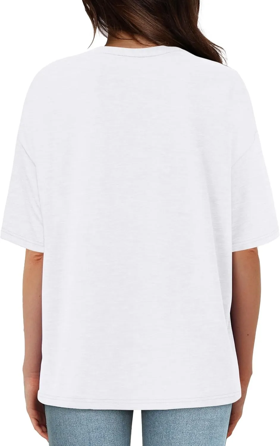 XIEERDUO Oversized T Shirts for Women Summer Short Sleeve Tops Loose Scook Neck
