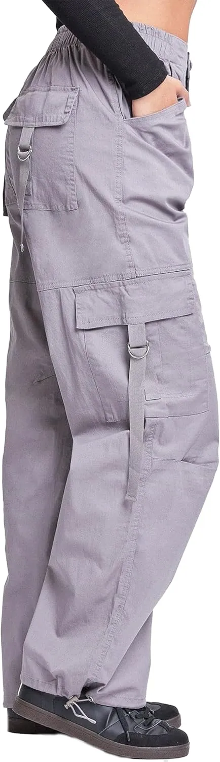 YMI Relaxed Fit Colored Cargo Utility Pant, Charcoal, S
