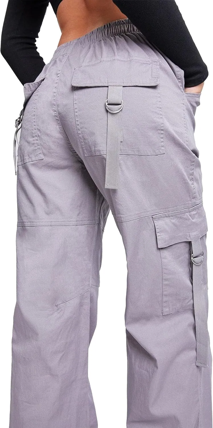 YMI Relaxed Fit Colored Cargo Utility Pant, Charcoal, S
