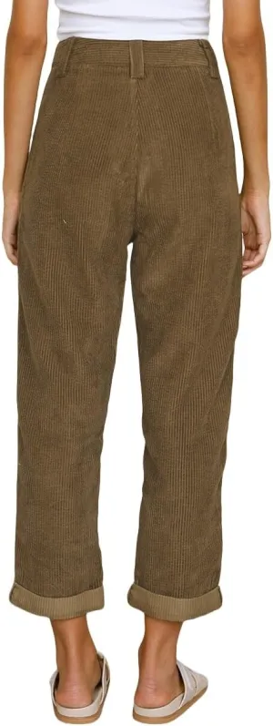 ZAFUL Women's Corduroy Casual Jogger Sweatpants with Pockets Relaxed Straight Fit