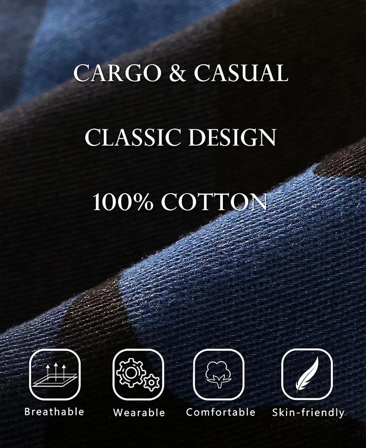 zeetoo Mens Relaxed-Fit Cargo Pants Multi Pocket Military Camo Combat Work Pants
