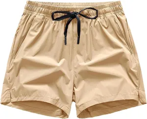 Zipper Pockets Men's Sports Running Shorts Quick Dry Workout Lightweight Fitness Shorts Running Beach Sports Shorts