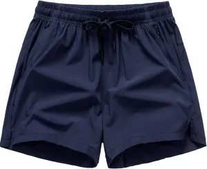 Zipper Pockets Men's Sports Running Shorts Quick Dry Workout Lightweight Fitness Shorts Running Beach Sports Shorts