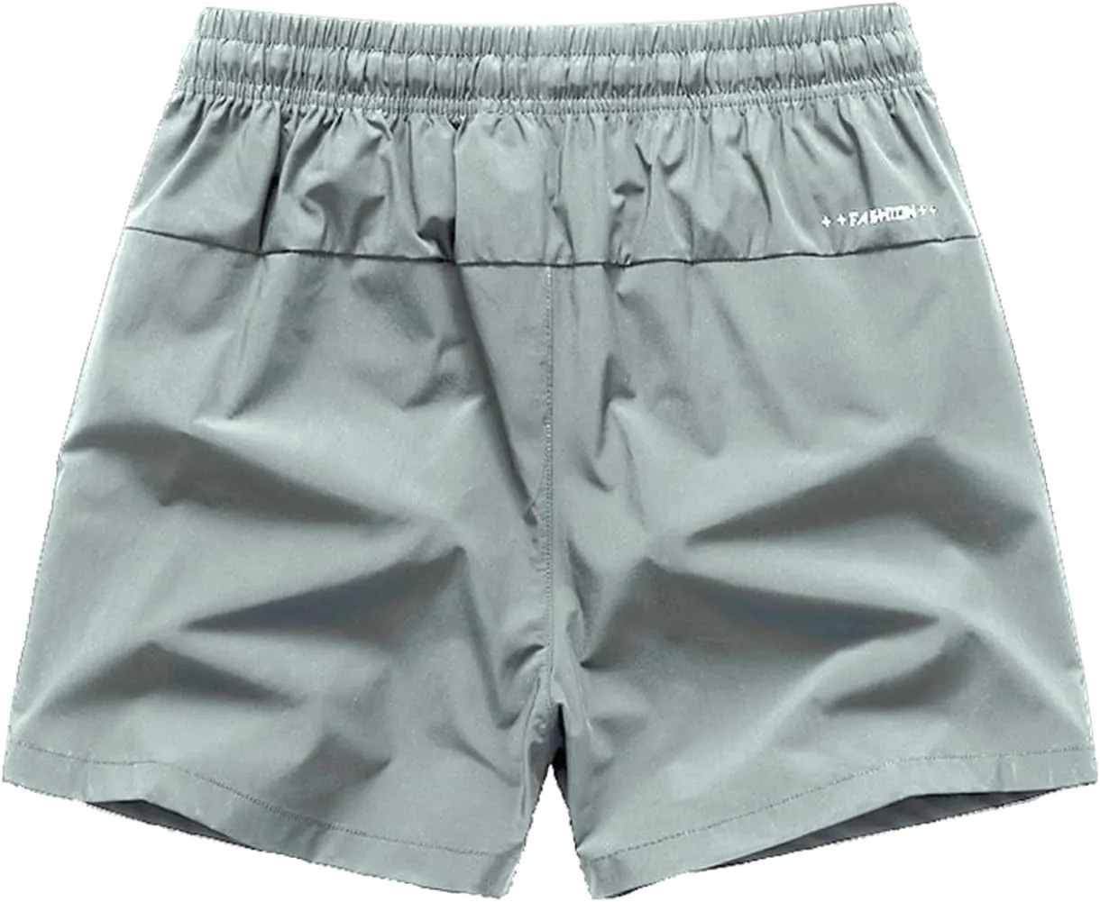 Zipper Pockets Men's Sports Running Shorts Quick Dry Workout Lightweight Fitness Shorts Running Beach Sports Shorts