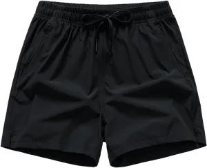 Zipper Pockets Men's Sports Running Shorts Quick Dry Workout Lightweight Fitness Shorts Running Beach Sports Shorts