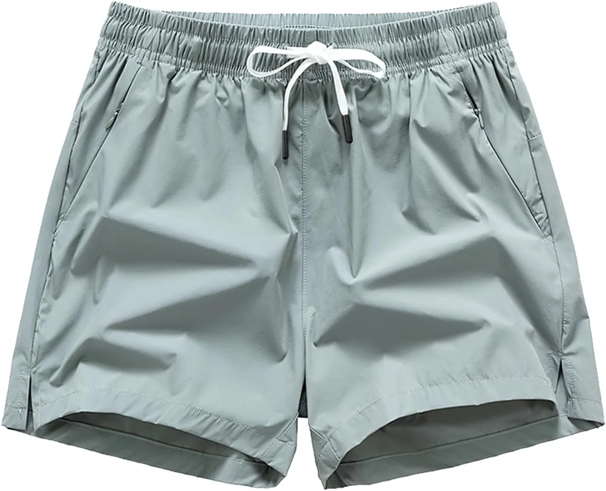 Zipper Pockets Men's Sports Running Shorts Quick Dry Workout Lightweight Fitness Shorts Running Beach Sports Shorts